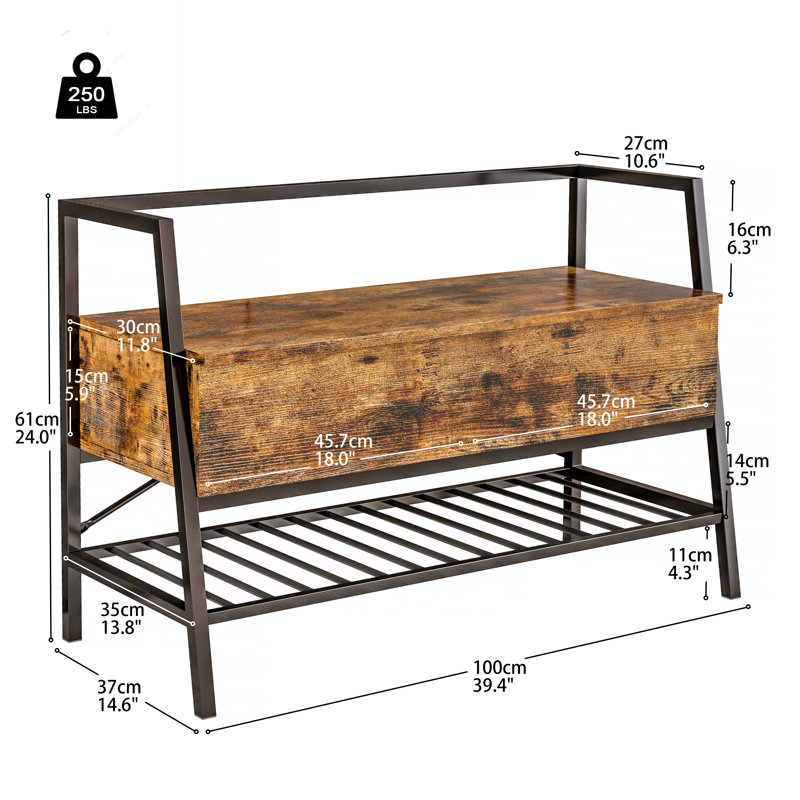 17 Stories Industrial Shoe Storage Bench & Reviews Wayfair